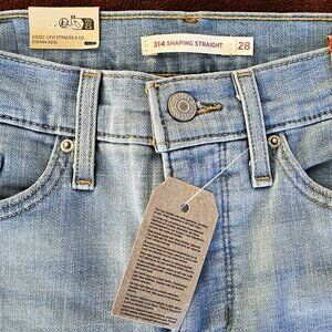 NWT Authentic Womens Levi's 314 Shaping Straight Jeans Slate Era Size 28 x 32